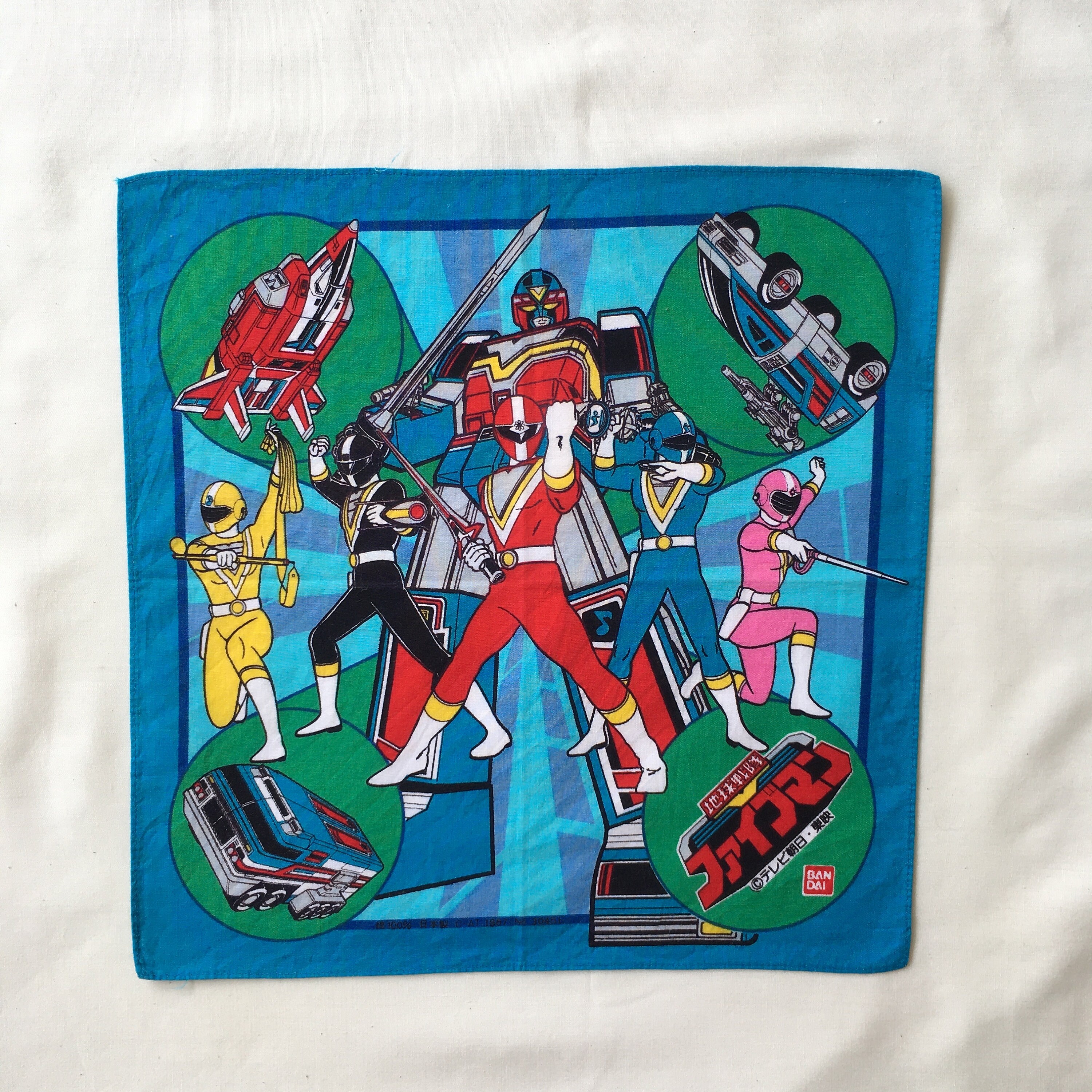 Vintage90s 地球戦隊ファイブマン/スーパー戦隊ハンカチ - Etsy 日本