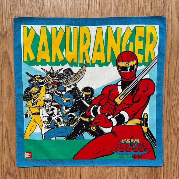 ヴィンテージ90年代カクレンジャーハンカチ / スーパー戦隊ハンカチ