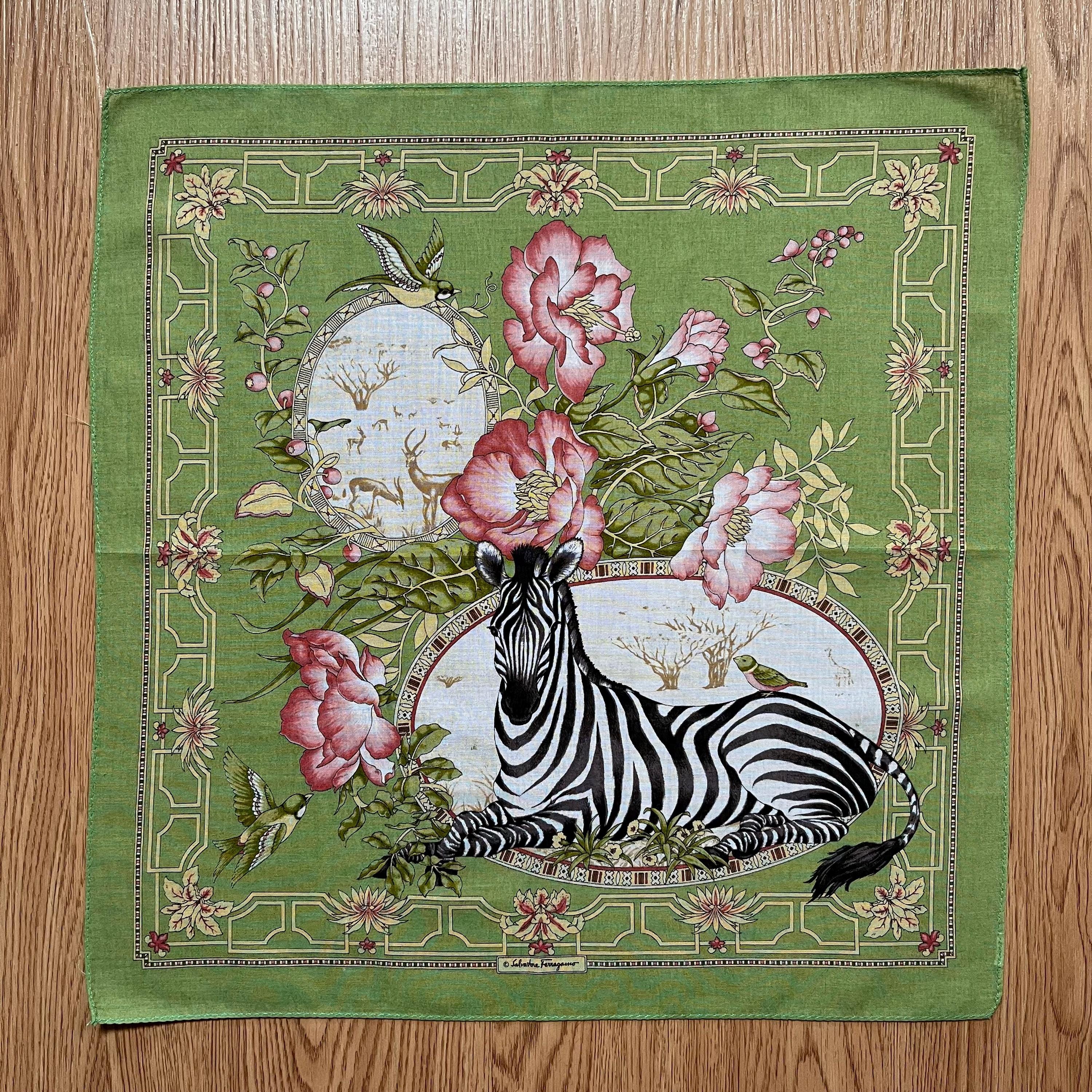 Vintage Salvatore Ferragamo Zebra Handkerchief - Etsy
