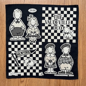 Vintage90s The vaudeville duo Eddy and Emmy Handkerchief