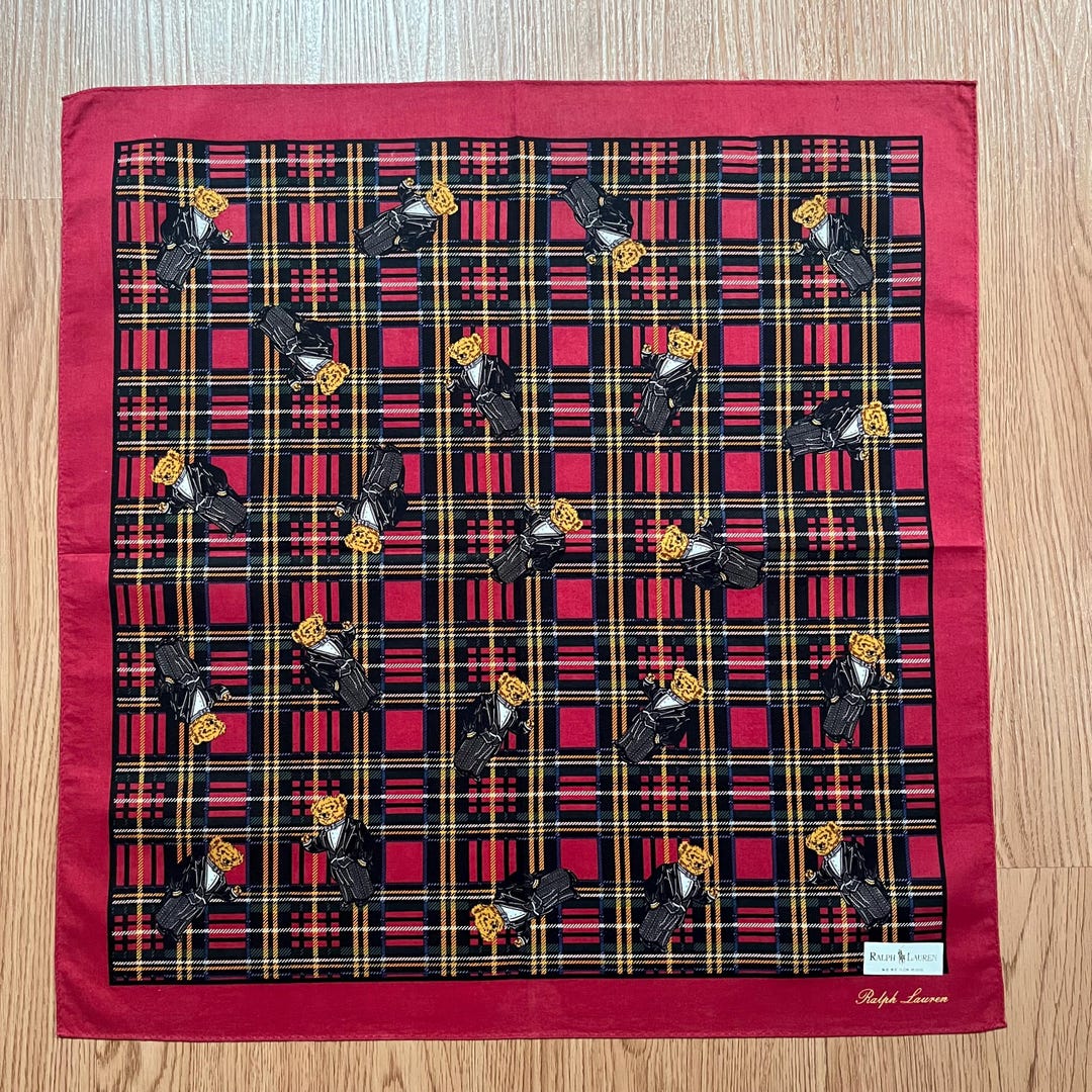 Vintage90s Polo Ralph Lauren / Polo Bear Handkerchief - Etsy