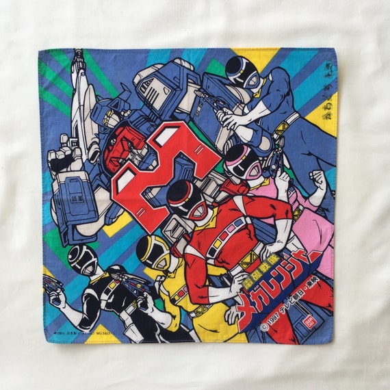 Vintage90s Megaranger / Super Sentai Handkerchief - Etsy