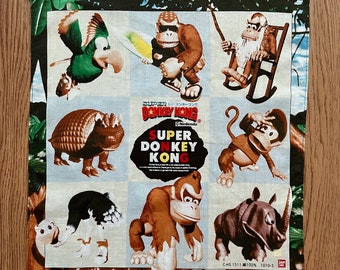 Lenço vintage do Super Donkey Kong dos anos 90
