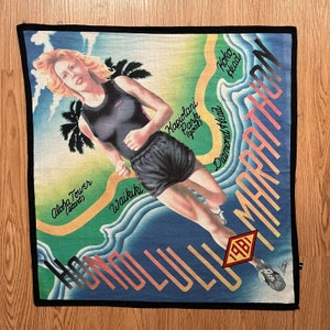 Vintage1981s Honolulu marathon / Mizuno Handkerchief