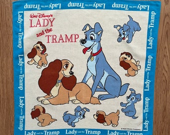 Vintage90s Lady and the tramp Handkerchief