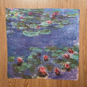 Vintage Claude Monet / Water Lilies / Art Handkerchief