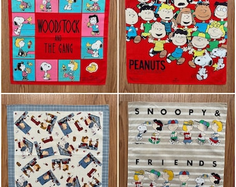 90年代ヴィンテージのスヌーピーと仲間たちのハンカチ - Etsy 日本