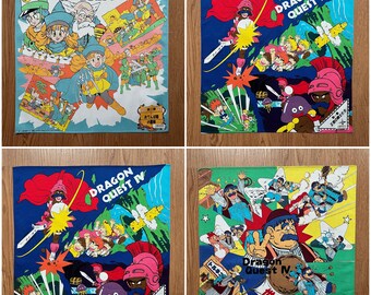 1990年製 ヴィンテージ ドラゴンクエストIV ハンカチ：ゲーム漫画