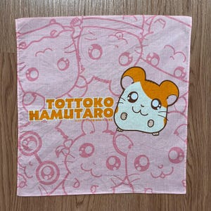 Vintage Hamtaro hamster Handkerchief