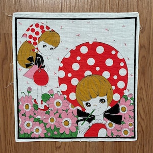 Vintage Girl Cartoon / Anime Handkerchief