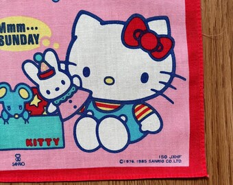 Sanrio Hello Kitty ハンカチ 1985年製？ ヴィンテージ90年代ハローキティ/サンリオハンカチ - Etsy 日本