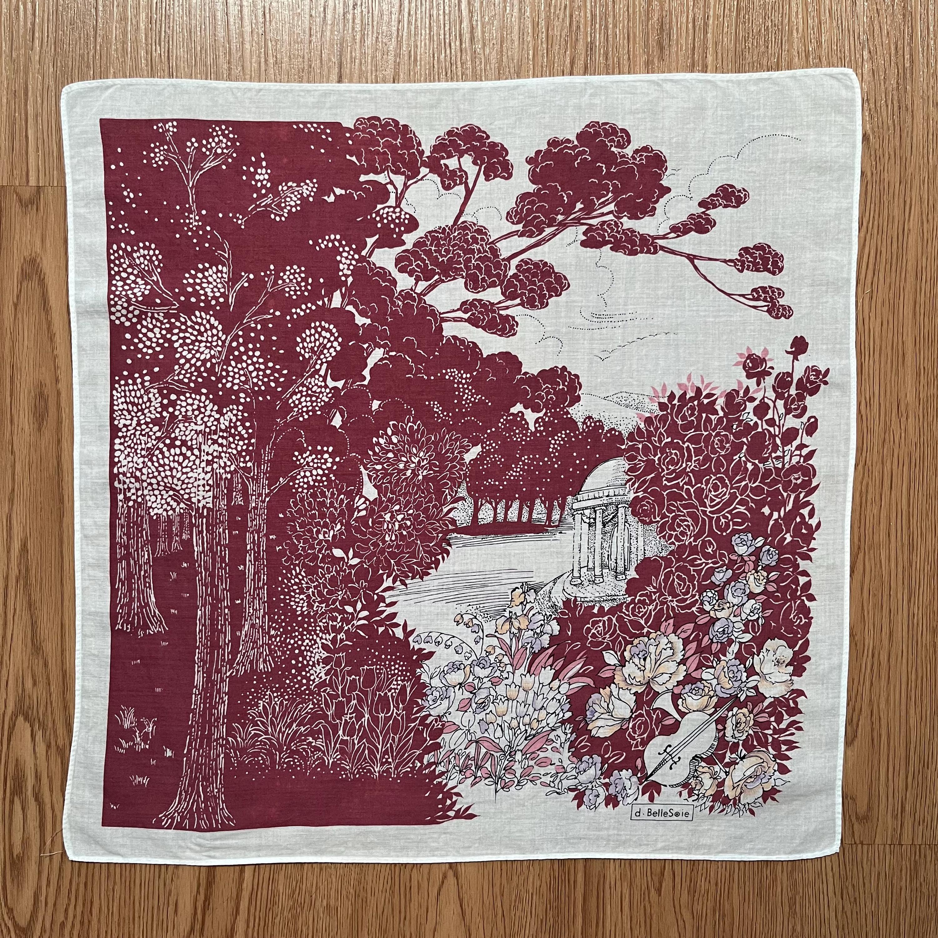 Foulard Vintage 100% Soie - Noir - TBEG - 53 X 54 Cm