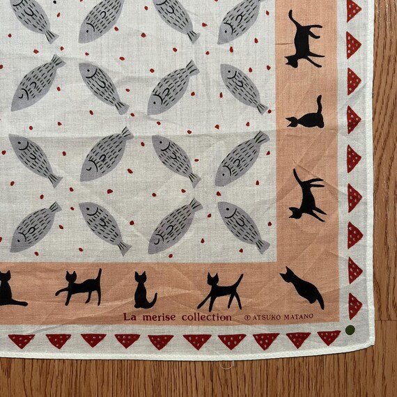 Vintage Atsuko Matano Cat Handkerchief - Etsy
