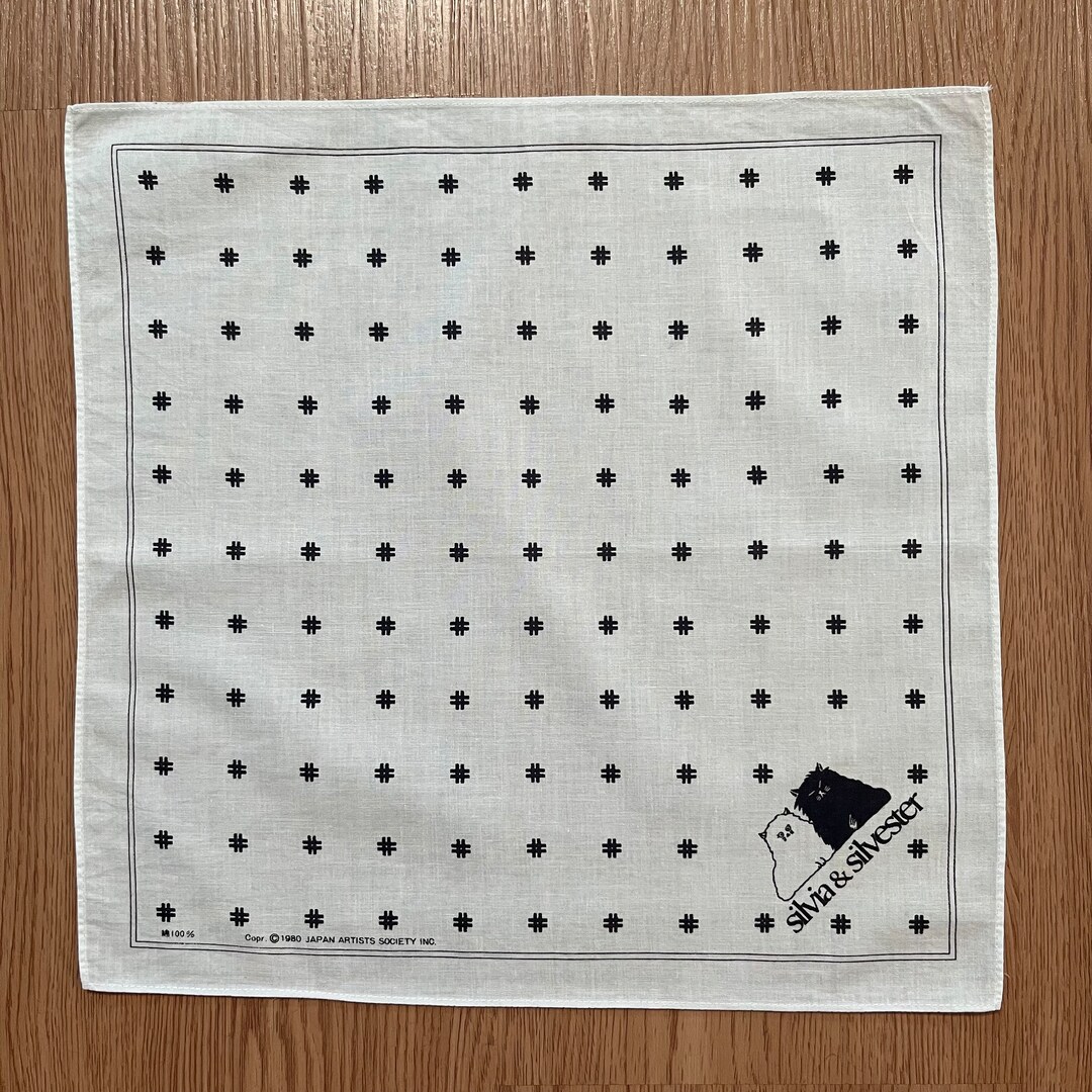 Vintage1980s Japan Artists Silvia & Silvester Cat Handkerchief - Etsy