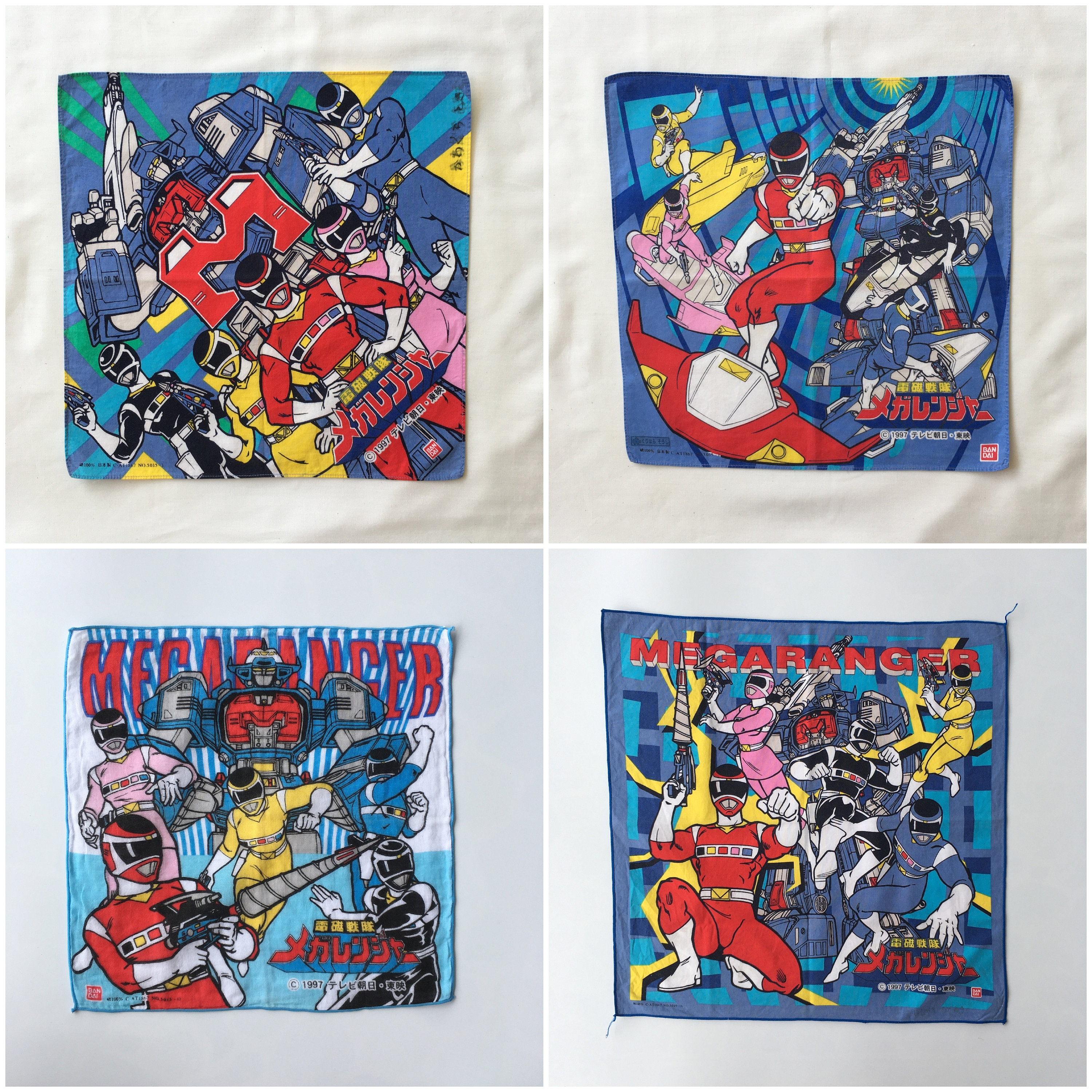 Vintage90s Megaranger / Super Sentai Handkerchief - Etsy