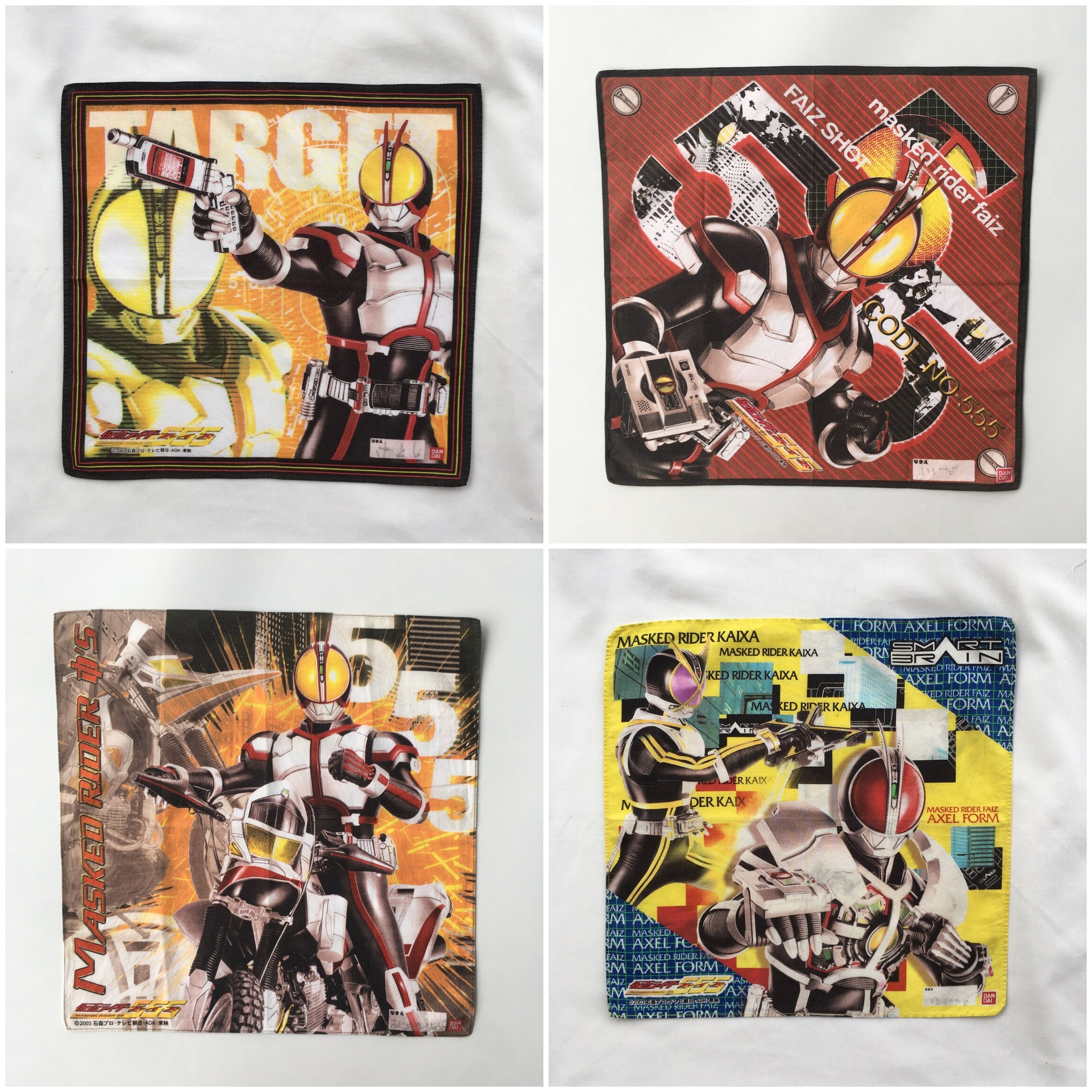 かめきち 1970年　タトー　12枚揃い ヴィンテージ2003s 仮面ライダーファイズ ハンカチ - Etsy 日本