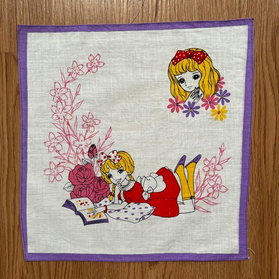 K 40 Vintage Manga Handkerchief Dream Girl Anime Retro 1980s