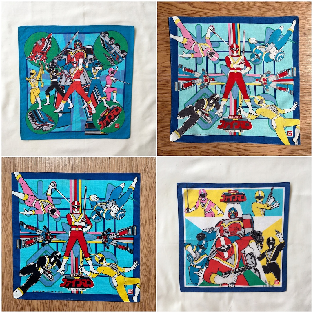 Vintage90s 地球戦隊ファイブマン/スーパー戦隊ハンカチ - Etsy 日本