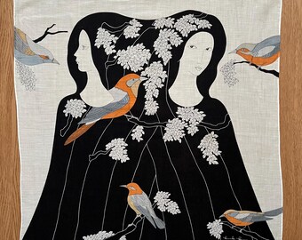 Vintage Kimiko Kojima Women Japanese Artist Handkerchief - Etsy