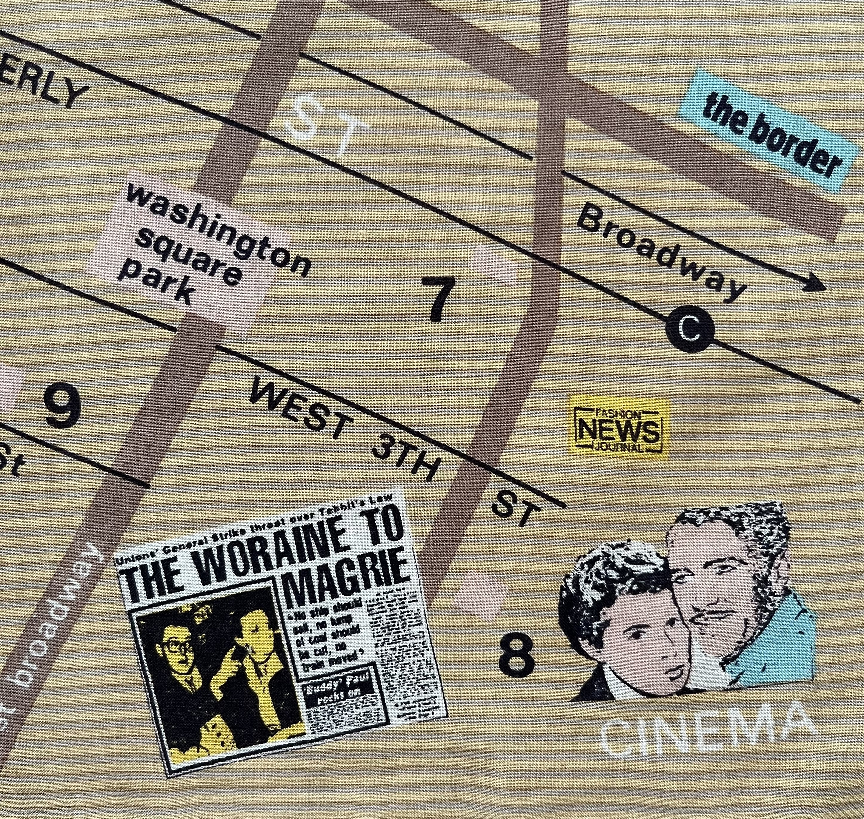 Vintage Mini Map New York Paintings by Deborah BROWN Handkerchief - Etsy