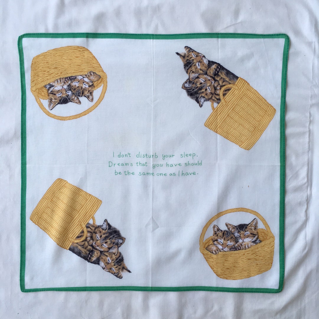 Vintage90s Cat Handkerchief - Etsy
