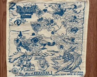 Vintage2004s Legends Revived Dragon King / The legendz The map of Eldania Handkerchief
