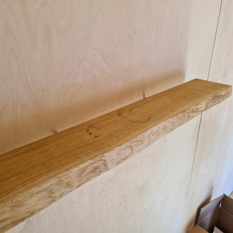 Handmade Oak Floating Solid Shelf Live Edge Waney Edge Etsy UK