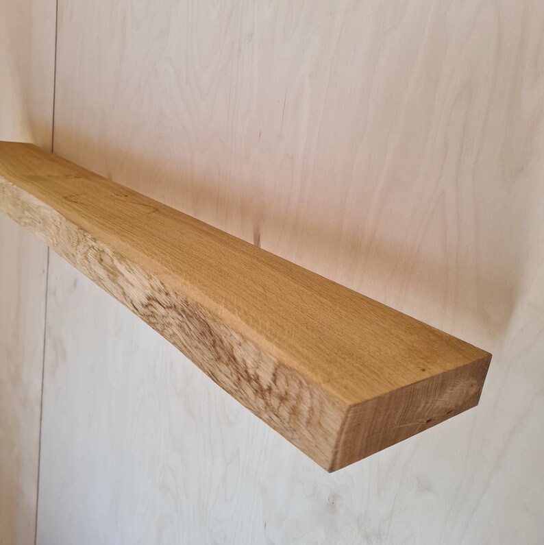 Handmade Oak Floating Solid Shelf Live Edge Waney Edge Etsy UK