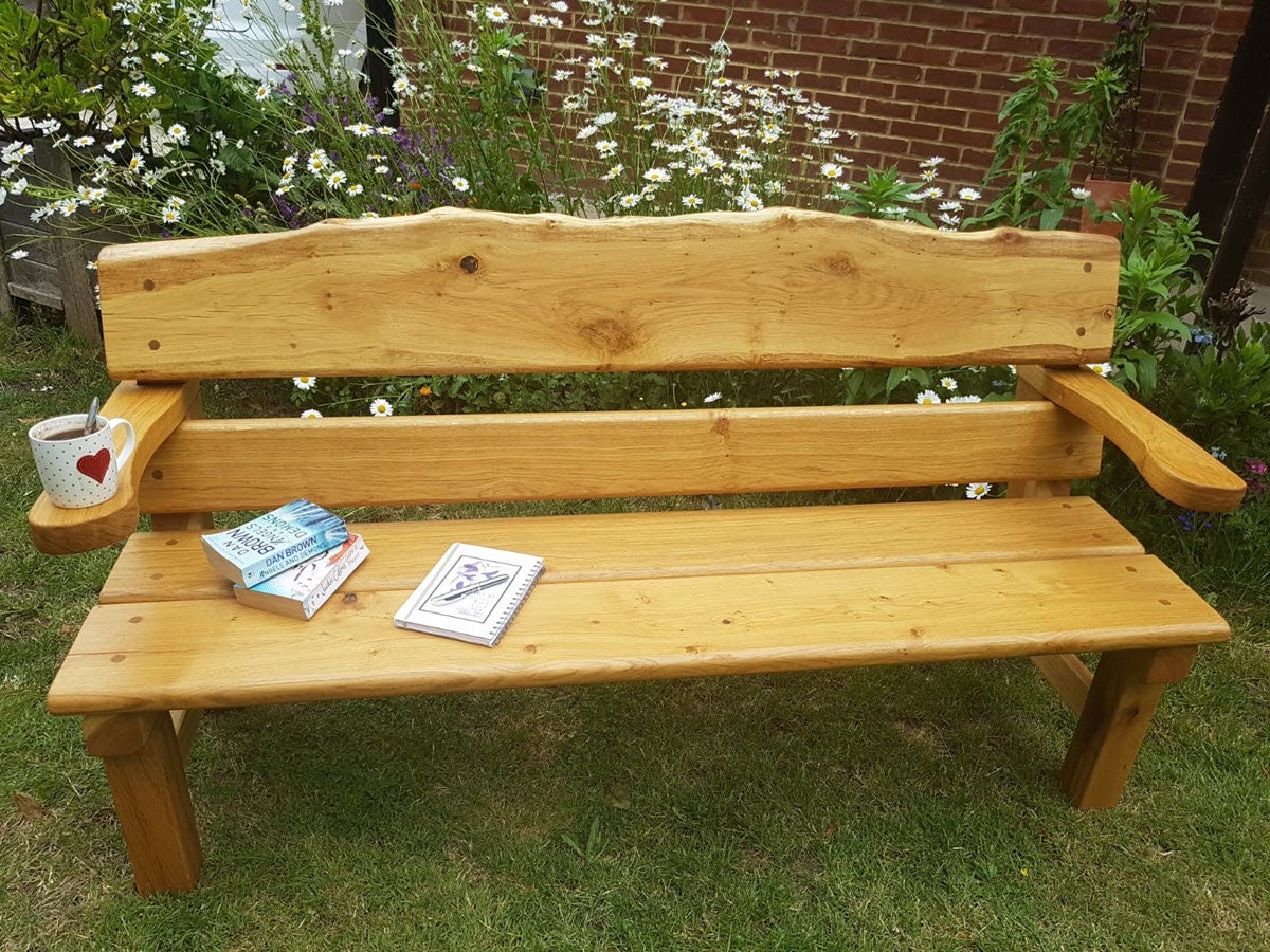 SUSSEX Oak Garden Bench Heavy Duty Forever Lasting Handmade Etsy UK