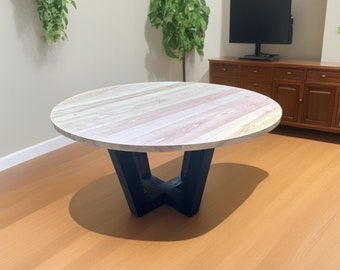 Handmade Ash Round Dining Table 1600mm - Fits 8, Free Shipping UK, Elegant Indoor Furniture