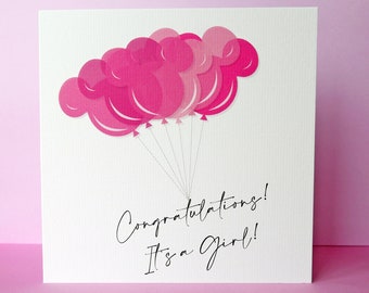 Congratulations It's A Girl Card | Disney Inspired Baby Girl Card