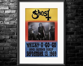 Affiche Ghost at Whisky-A-Go-Go 1969, téléchargement numérique 11 x 17