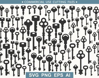 Key svg Keys svg Skeleton key svg Magic key svg Keys clipart Keys png Keys vector Keys cut file Keys silhouette Door key svg