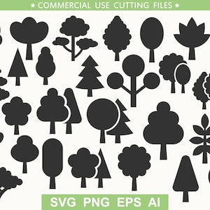 TREE SILHOUETTE SVG Bundle, Tree Cut Files for Cricut, Forest Svg Files, Tree Clipart, Tree Png, Lasercut files, Forest svg
