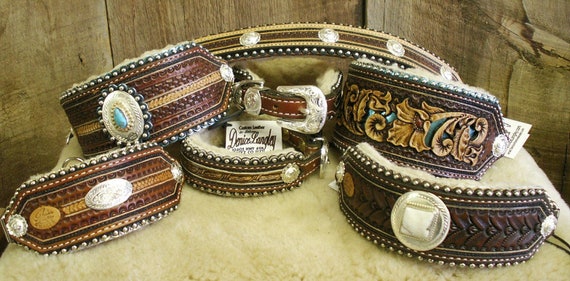 Custom Leather Collars w Silver Can be Personalized
