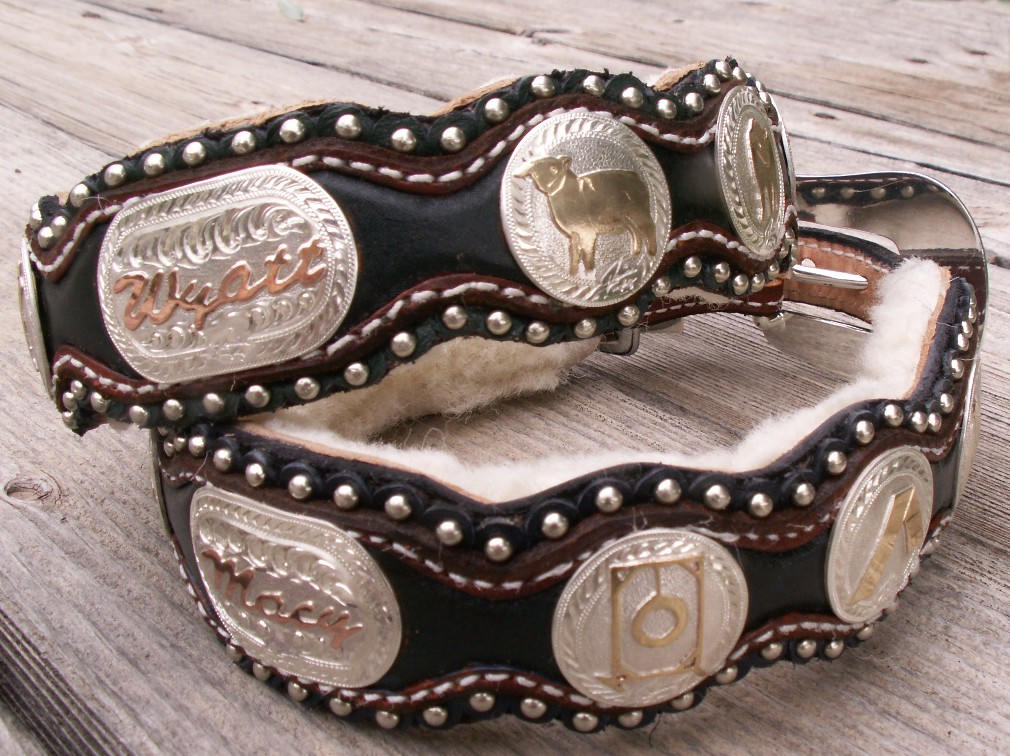 Custom Leather Collars W Silver Can Be Personalized Etsy
