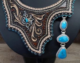Custom Leather Neck pieces w removable Pendants