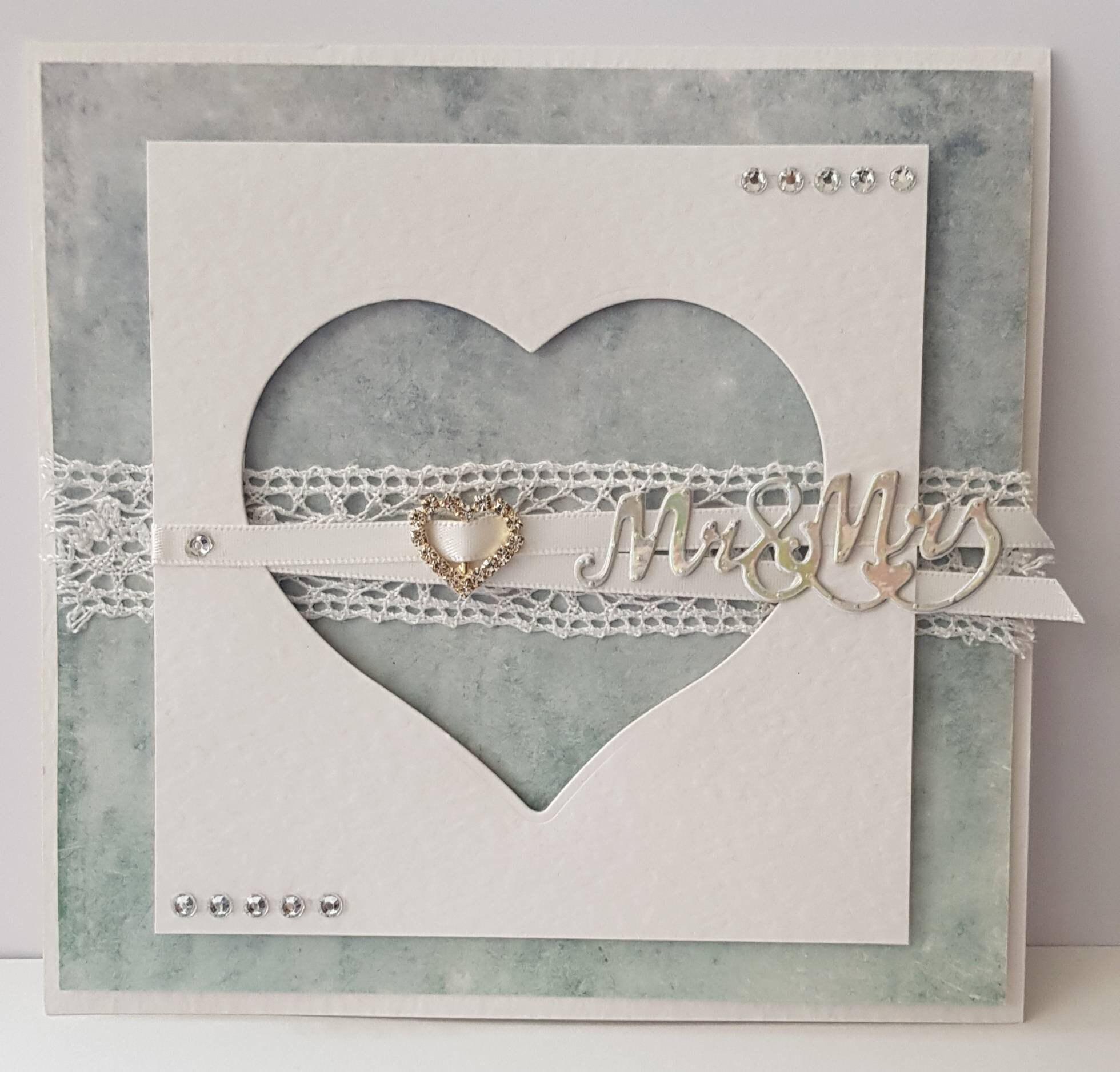 Wedding Card. Handmade simple and elegant. Etsy