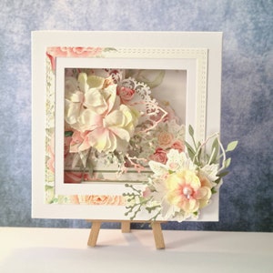 3d pop out Elegant handmade card. Wedding, birthday, anniversary, mother's day card. Beautiful luxury wishes. Personalise it with your text