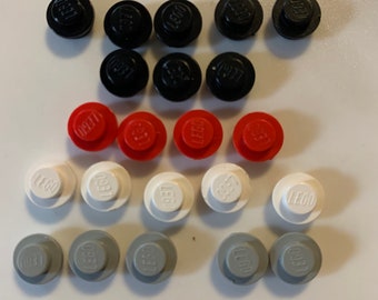 Lego Black 1X1 Round Dot Plates With Hole Bricks Dots Stud Caps New Lot Of 50