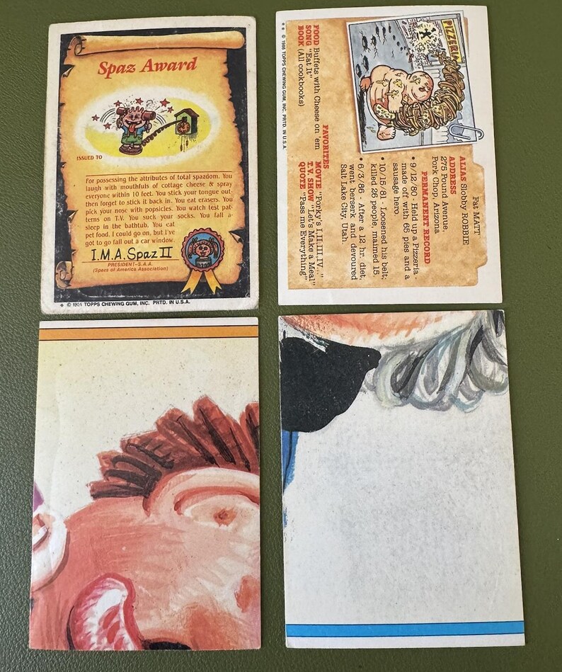 Spaz Card Topps - Garbage Pail Kids - Mark Bark 74a, Menaced Dennis 173a, Diaper ...