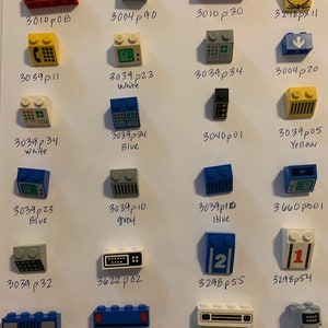 Lego - Assorted Decorated Pieces - Individually Sold - Vintage - 1980s