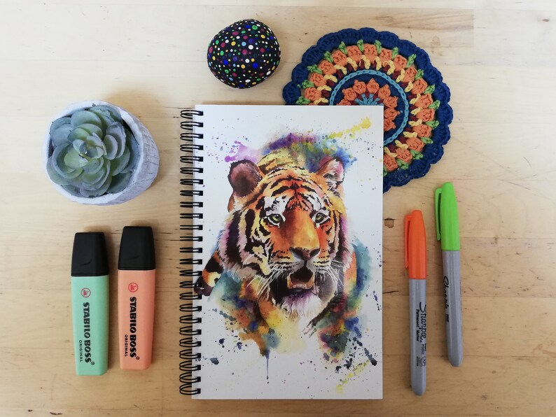 Siberian Tiger Wide-Ruled Notebook Ringbound Jotter Endangered Animal