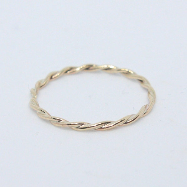 Twisted gold ring . Twisted gold wedding band . 9k solid gold . Infinity band . Minimalist stacking rings . Christmas gift for women SAMENA