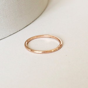 Dainty 9k rose solid gold ring . Thin Delicate stackable bands . Stacking ring or Wedding band . Christmas Gift ideas for women SAMENA image 6