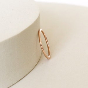 Dainty 9k rose solid gold ring . Thin Delicate stackable bands . Stacking ring or Wedding band . Christmas Gift ideas for women SAMENA image 9