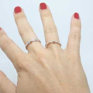 Lot De 3 Bagues Fines Empilables En Argent Sterling 925 - Tailles 2.5 à 8.5, Style Minimaliste