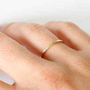 Dainty 9k hammered solid gold ring . Thin Delicate stackable bands Stacking ring Wedding band Christmas Gift ideas for women SAMENA BORALLOS image 6