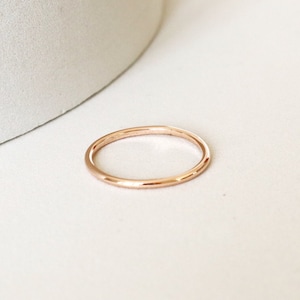 Dainty 9k rose solid gold ring . Thin Delicate stackable bands . Stacking ring or Wedding band . Christmas Gift ideas for women SAMENA image 10