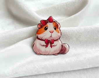 Handmade Guinea Pig Pin: Recycled Tin Brooch